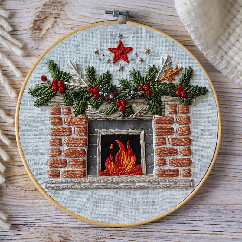 Rubbyoo Embroidery Kit - Christmas Fireplace - image 7