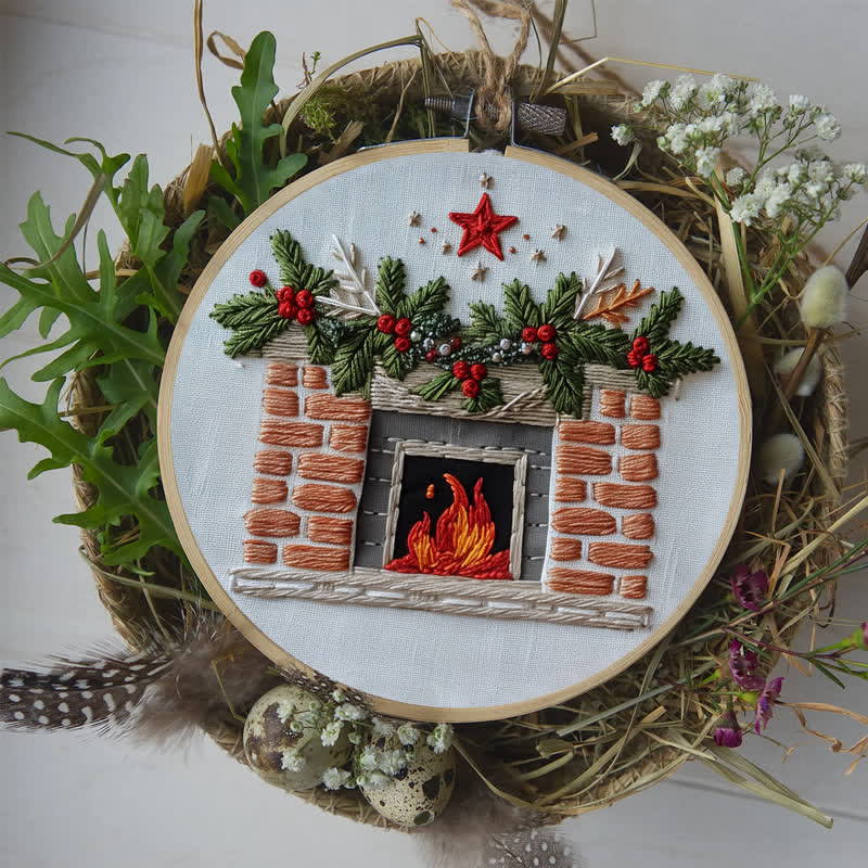 Rubbyoo Embroidery Kit - Christmas Fireplace - image 6