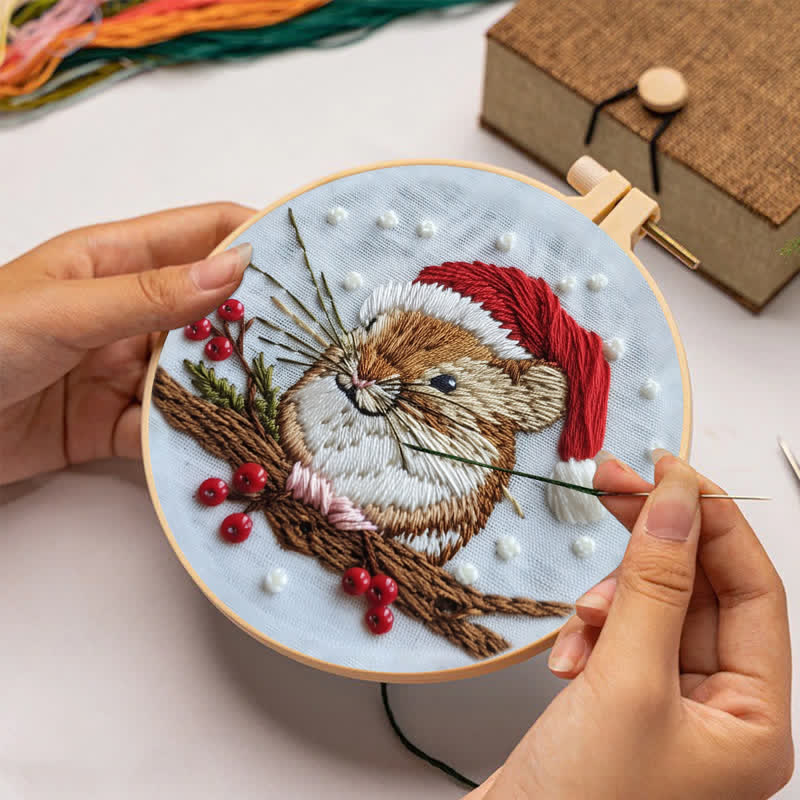 Rubbyoo Embroidery Kit - Christmas Mouse - image 2