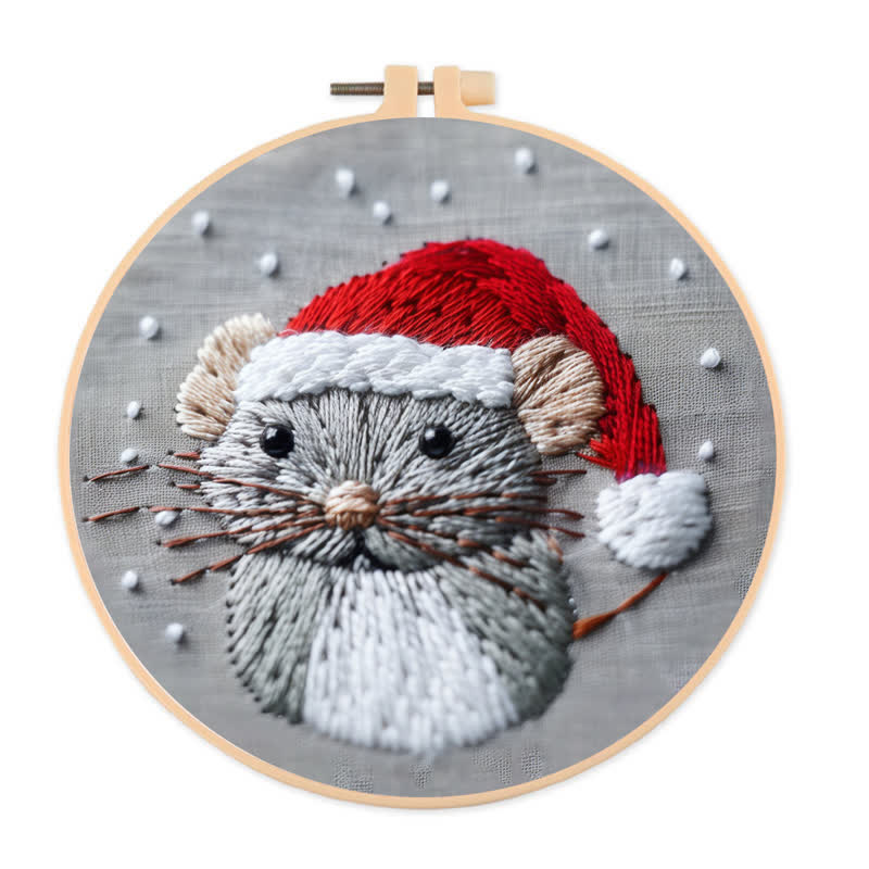 Rubbyoo Embroidery Kit - Christmas Mouse 2 - image 1