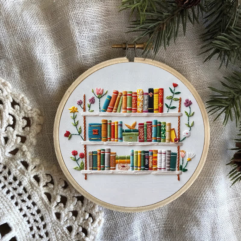 Rubbyoo Embroidery Kit - Bookshelf Book Lover DIY Craft Kit  - image 9