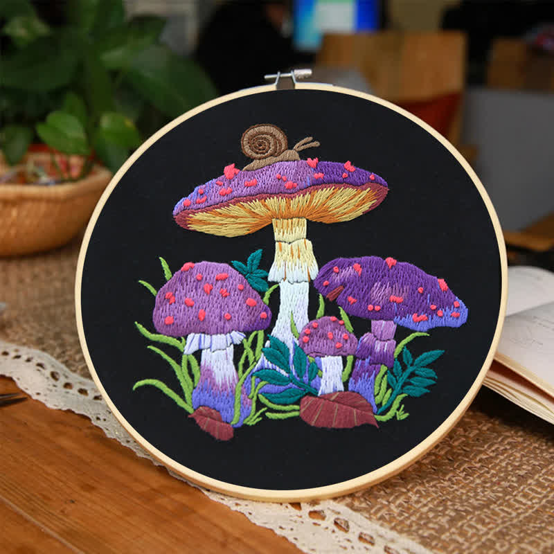 Rubbyoo Embroidery Kit -  Purple Mushroom Fantasy - image 3