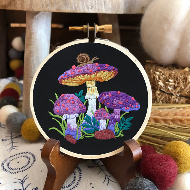 Rubbyoo Embroidery Kit -  Purple Mushroom Fantasy - image 2