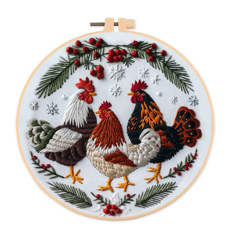 🎅Rubbyoo Christmas Embroidery Kit - Embroidery Hoop Art| Christmas Bauble Ornaments - Three French Hens - image 24