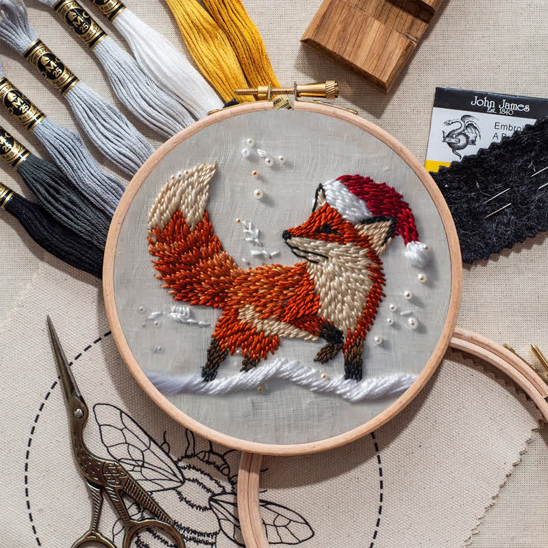 Rubbyoo Embroidery Kit - Red Fox Looks Back - image 9