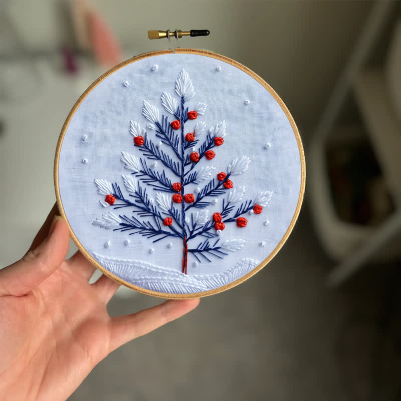 Rubbyoo Embroidery Kit - Winter Snowy Christmas Tree - image 2