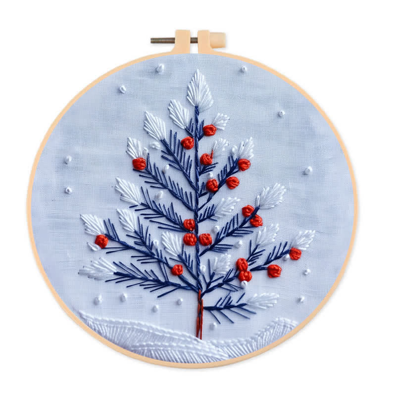 Rubbyoo Embroidery Kit - Winter Snowy Christmas Tree - image 1