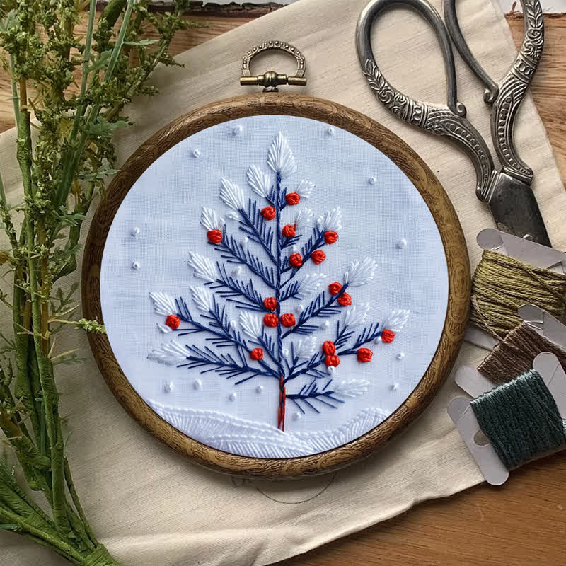 Rubbyoo Embroidery Kit - Winter Snowy Christmas Tree - image 7
