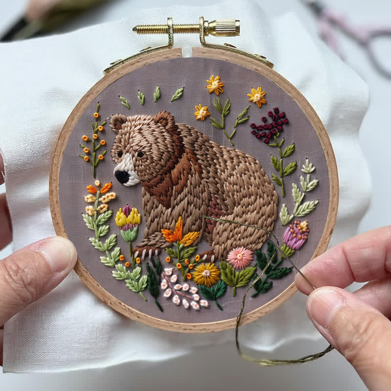 Rubbyoo Embroidery Kit - Woodland Bear - image 5