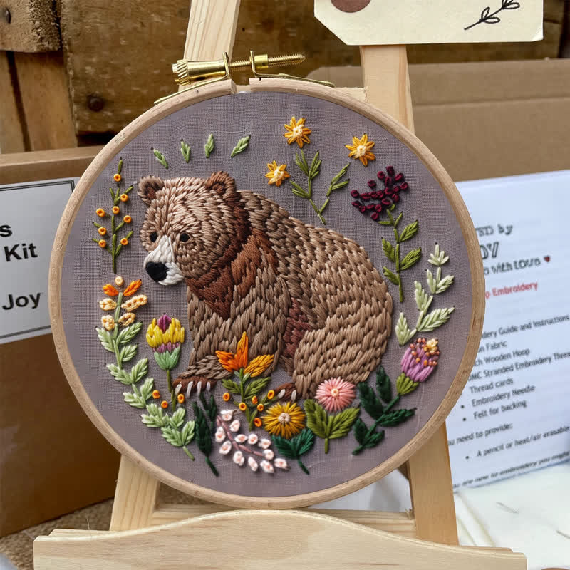 Rubbyoo Embroidery Kit - Woodland Bear - image 7