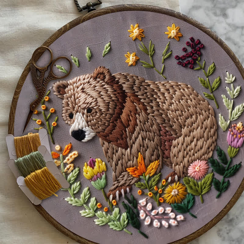 Rubbyoo Embroidery Kit - Woodland Bear - image 9