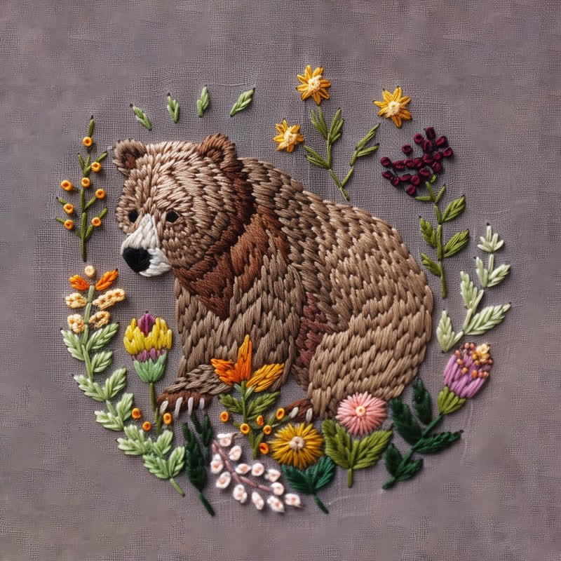 Rubbyoo Embroidery Kit - Woodland Bear - image 8