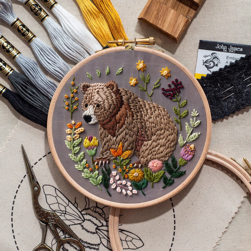 Rubbyoo Embroidery Kit - Woodland Bear - image 11