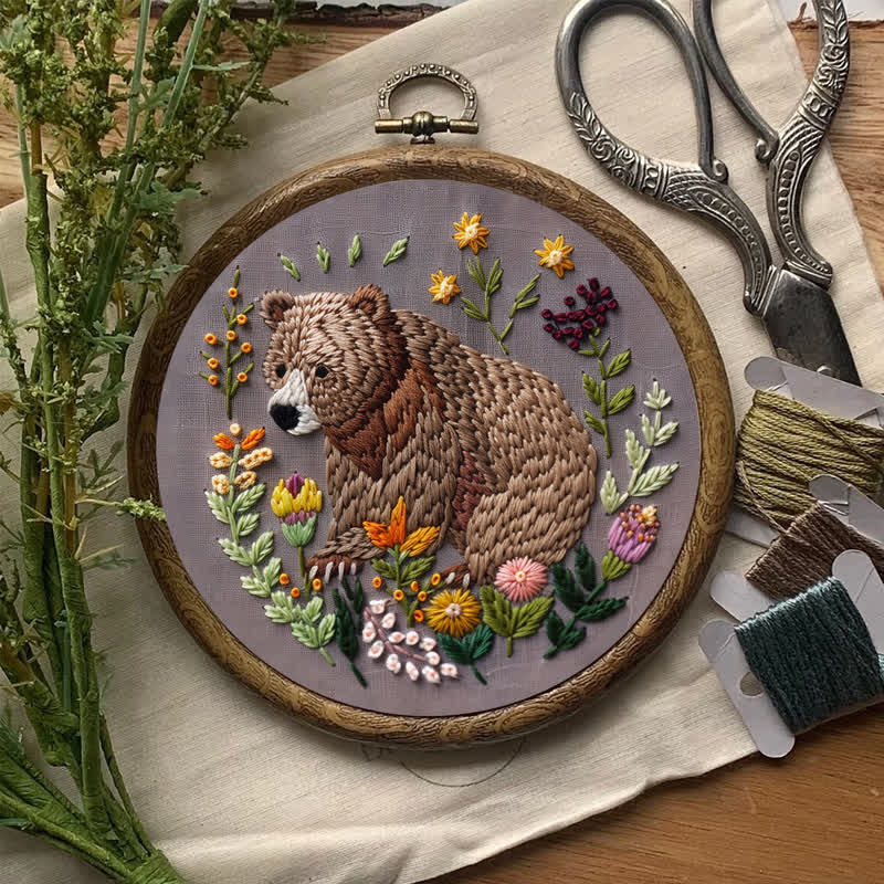 Rubbyoo Embroidery Kit - Woodland Bear - image 10