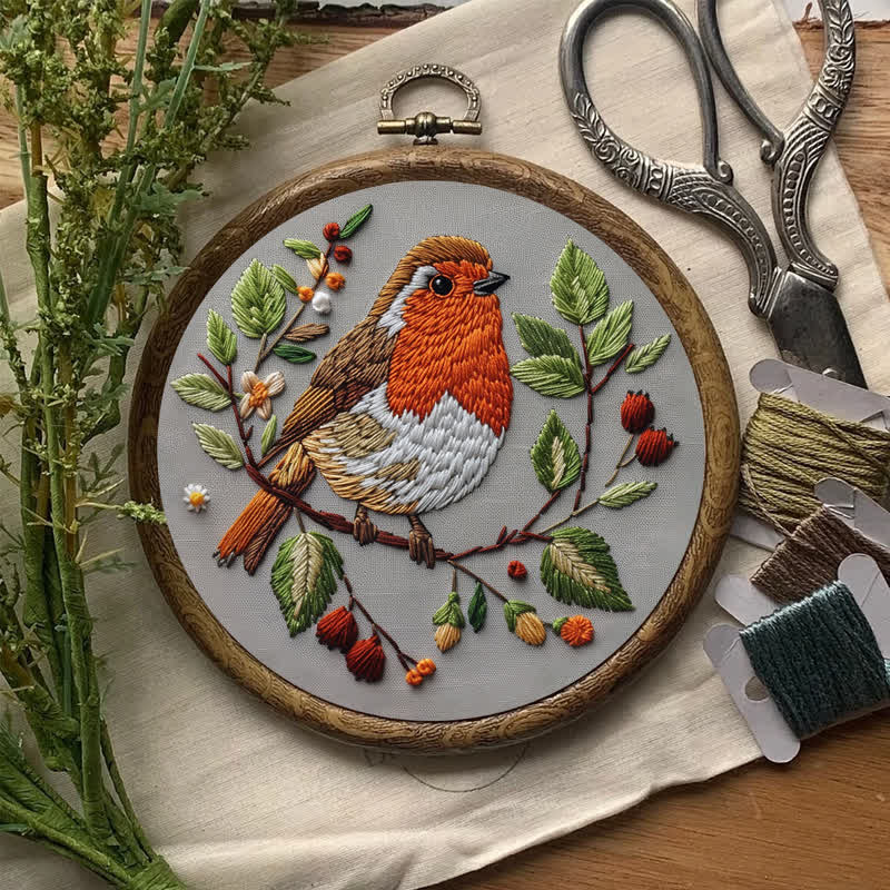 Rubbyoo Embroidery Kit - Spring Robin - image 9