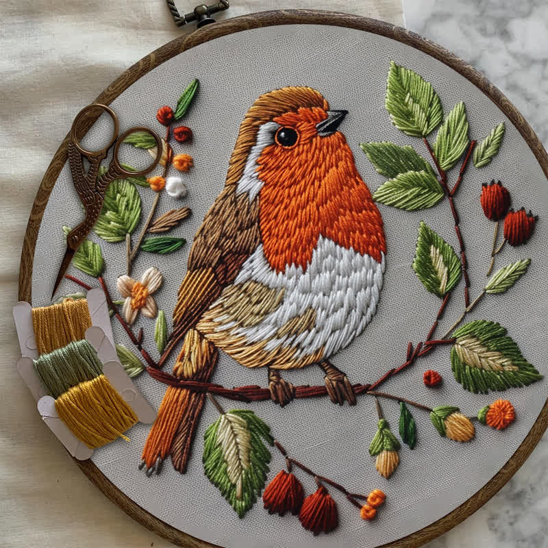 Rubbyoo Embroidery Kit - Spring Robin - image 8