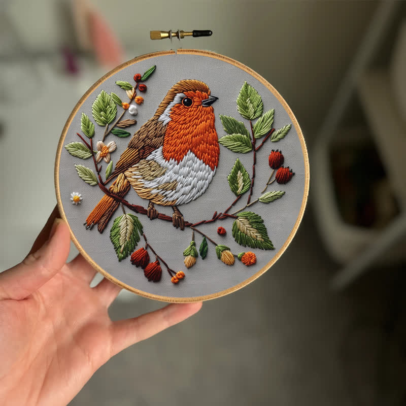 Rubbyoo Embroidery Kit - Spring Robin - image 2