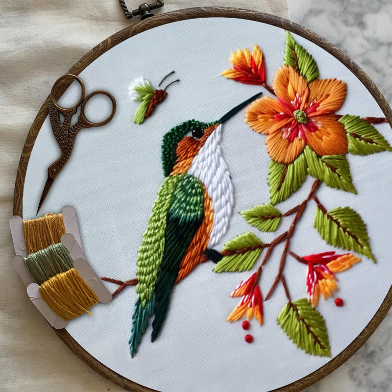 Rubbyoo Embroidery Kit - Beautiful Hummingbirds  - image 7