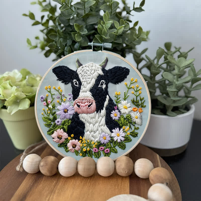 Rubbyoo Embroidery Kit - Floral Cow  - image 4