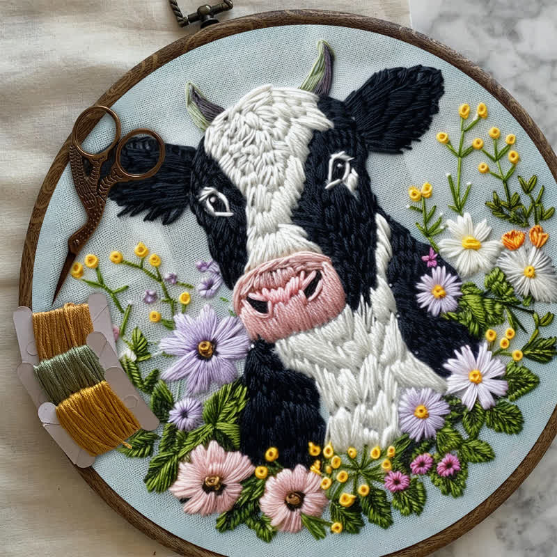 Rubbyoo Embroidery Kit - Floral Cow  - image 9