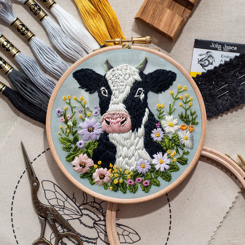 Rubbyoo Embroidery Kit - Floral Cow  - image 10