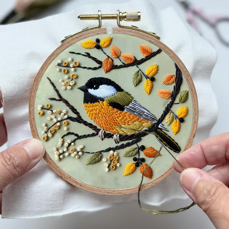 Rubbyoo Embroidery Kit - Chickadee - image 5