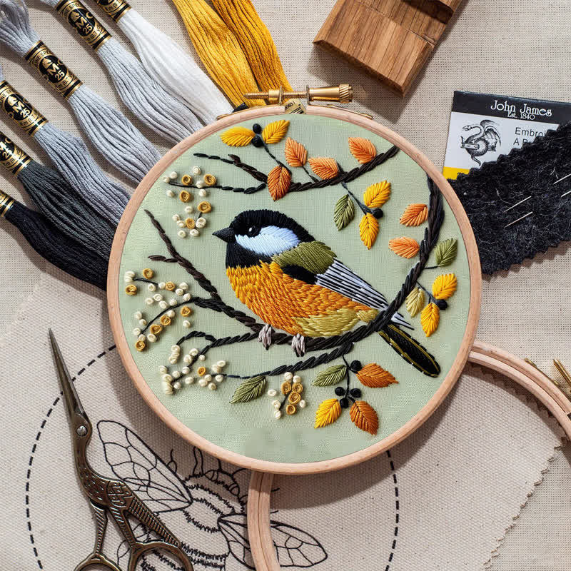Rubbyoo Embroidery Kit - Chickadee - image 10