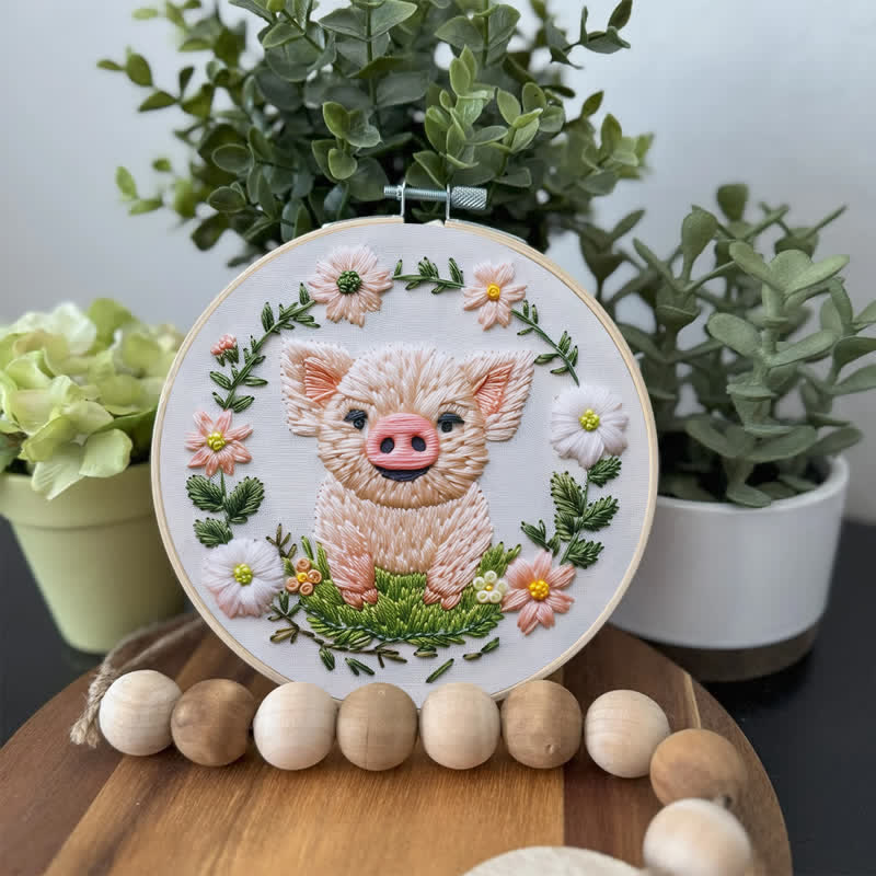 Rubbyoo Embroidery Kit - Floral Pig - image 3