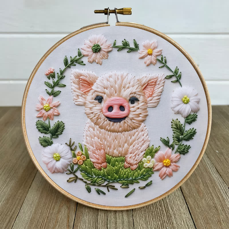 Rubbyoo Embroidery Kit - Floral Pig - image 7
