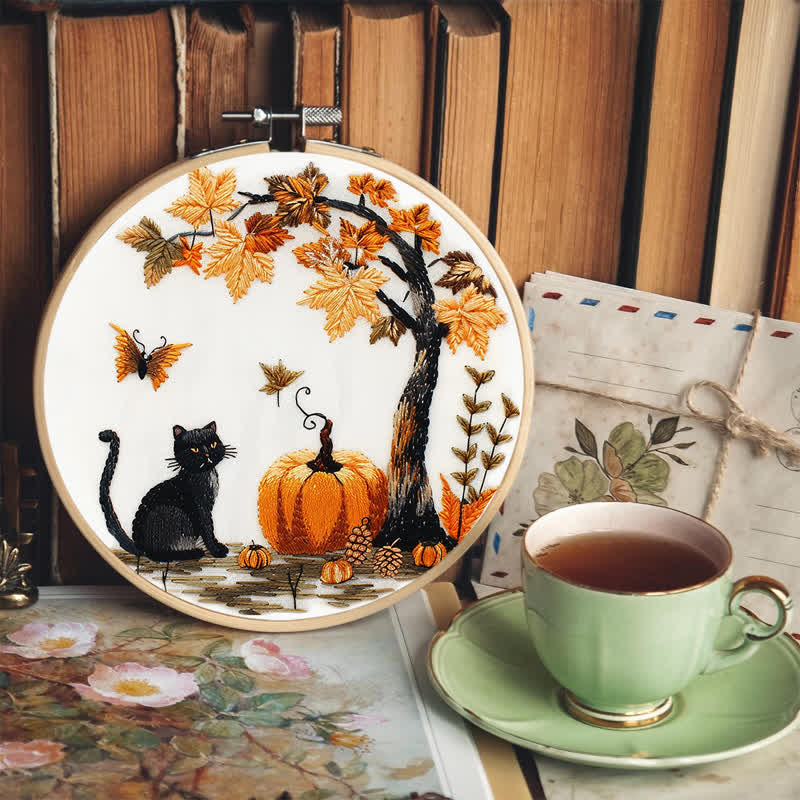 Rubbyoo Embroidery Kit - Black Cat Halloween Trick or Treat - image 6