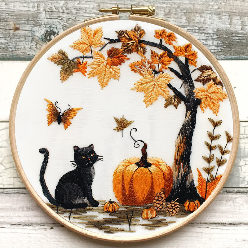 Rubbyoo Embroidery Kit - Black Cat Halloween Trick or Treat - image 7