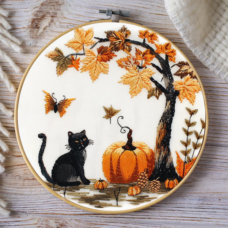 Rubbyoo Embroidery Kit - Black Cat Halloween Trick or Treat - image 9