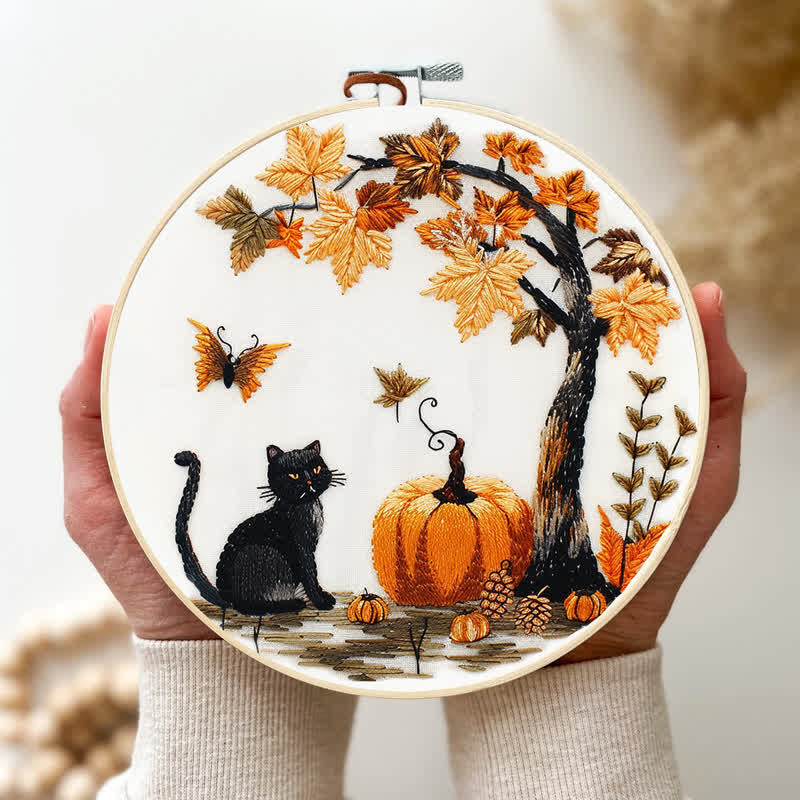 Rubbyoo Embroidery Kit - Black Cat Halloween Trick or Treat - image 4