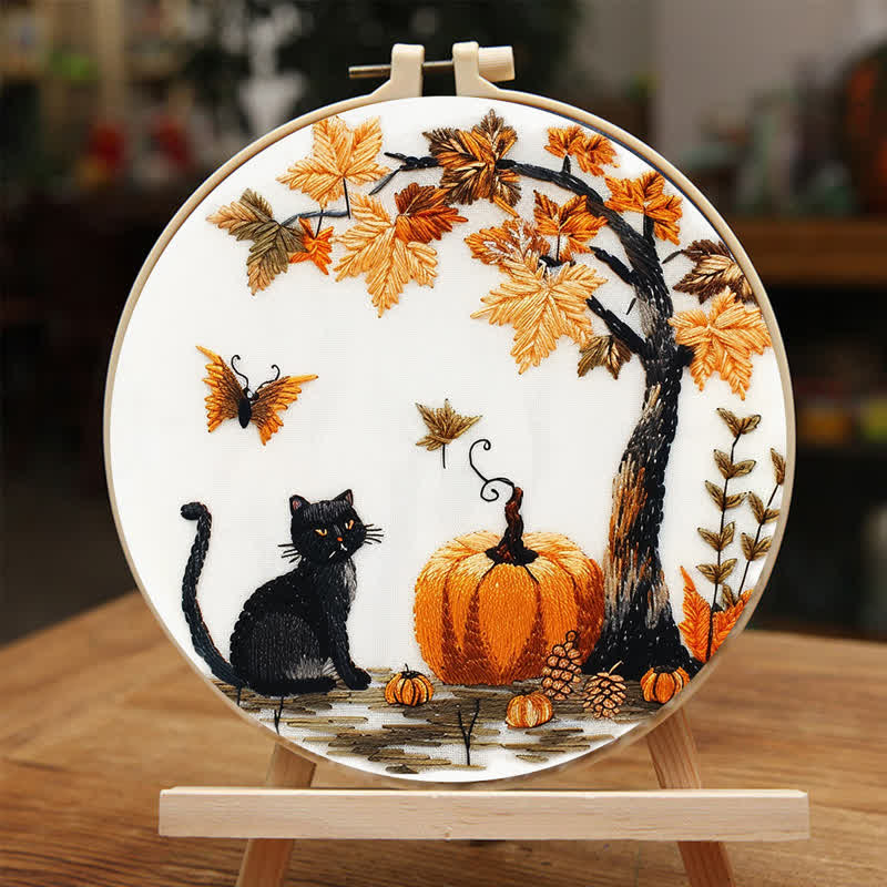 Rubbyoo Embroidery Kit - Black Cat Halloween Trick or Treat - image 5