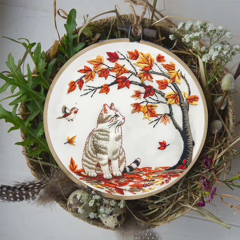 Rubbyoo Embroidery Kit - Cat Waiting Under The Tree - image 8