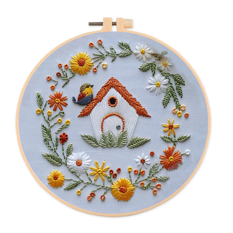 Rubbyoo Embroidery Kit - Bird Houses - image 1