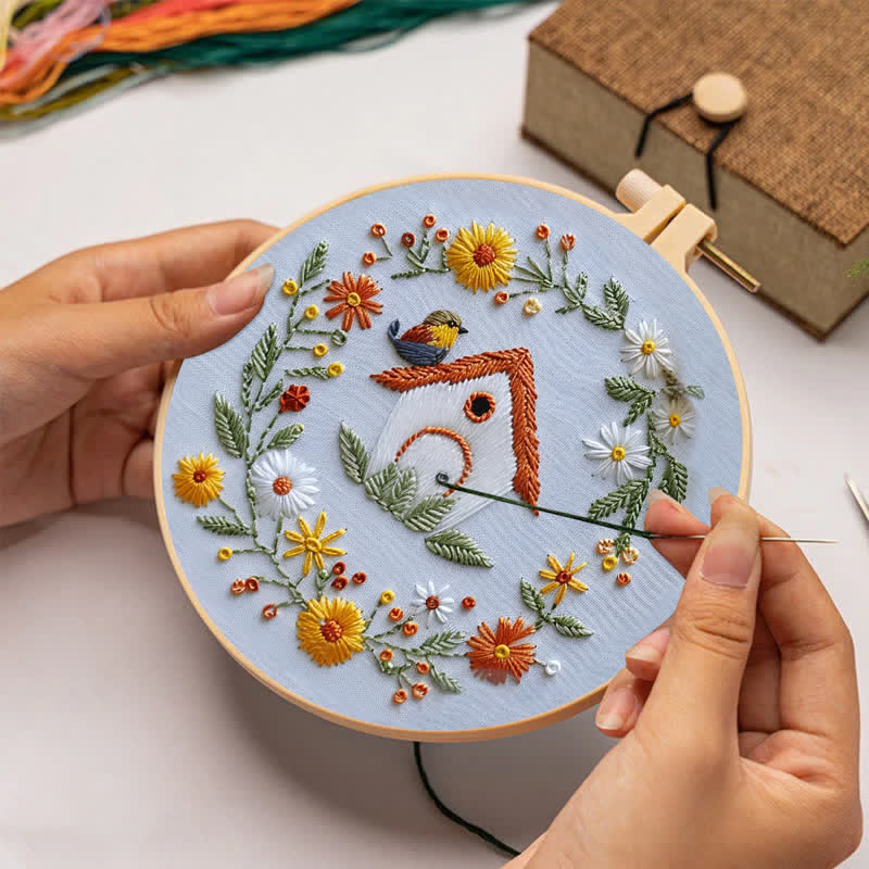 Rubbyoo Embroidery Kit - Bird Houses - image 2