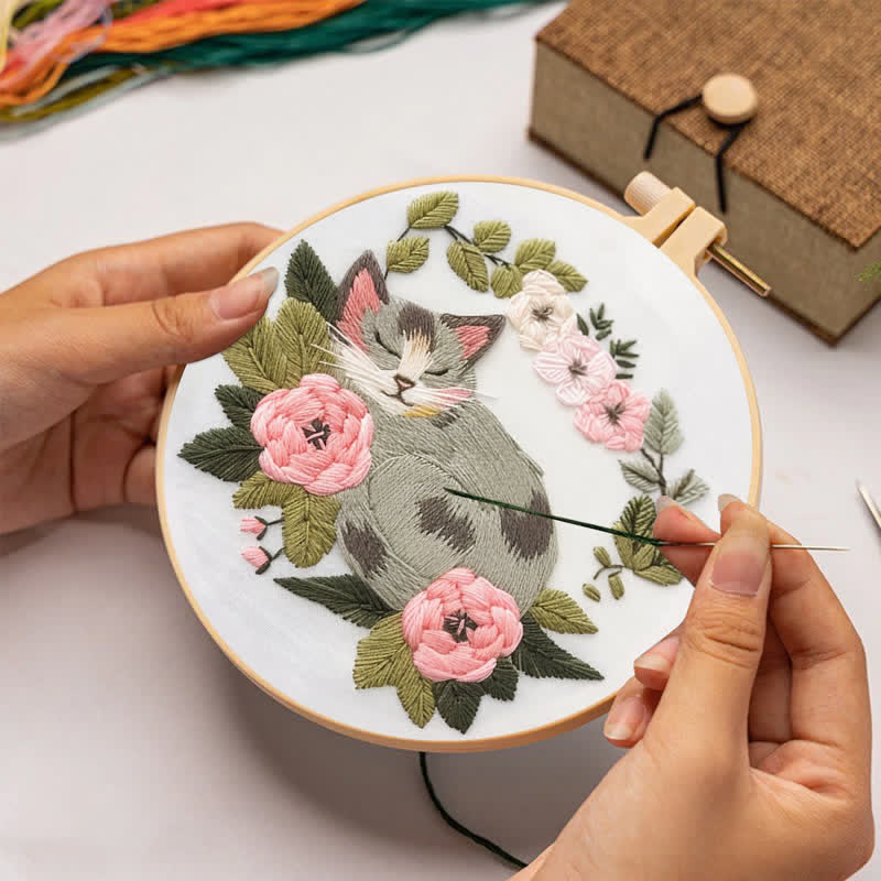 Rubbyoo Embroidery Kit - Sleeping Cat - image 2