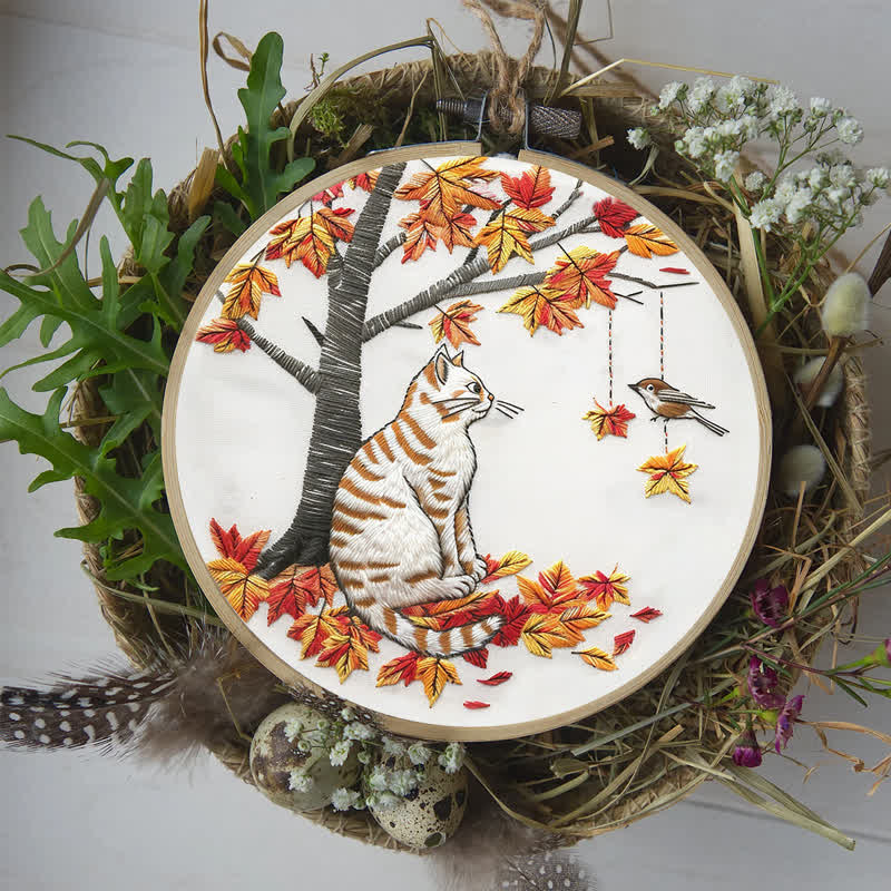 Rubbyoo Embroidery Kit - Autumn cat - image 8