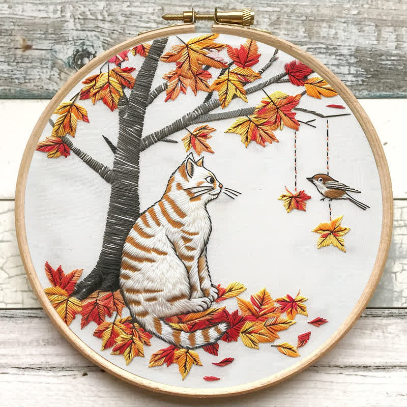 Rubbyoo Embroidery Kit - Autumn cat - image 7