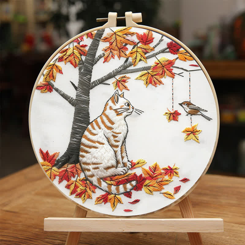 Rubbyoo Embroidery Kit - Autumn cat - image 5