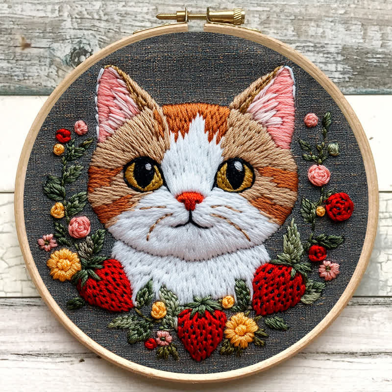Rubbyoo Embroidery Kit - Strawberry Cat - image 7