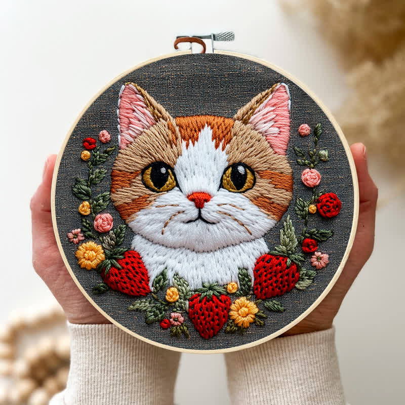 Rubbyoo Embroidery Kit - Strawberry Cat - image 3