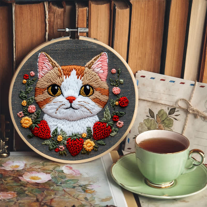 Rubbyoo Embroidery Kit - Strawberry Cat - image 6