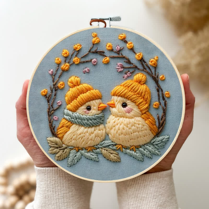 Rubbyoo Embroidery Kit - Cute Winter Birds - image 3