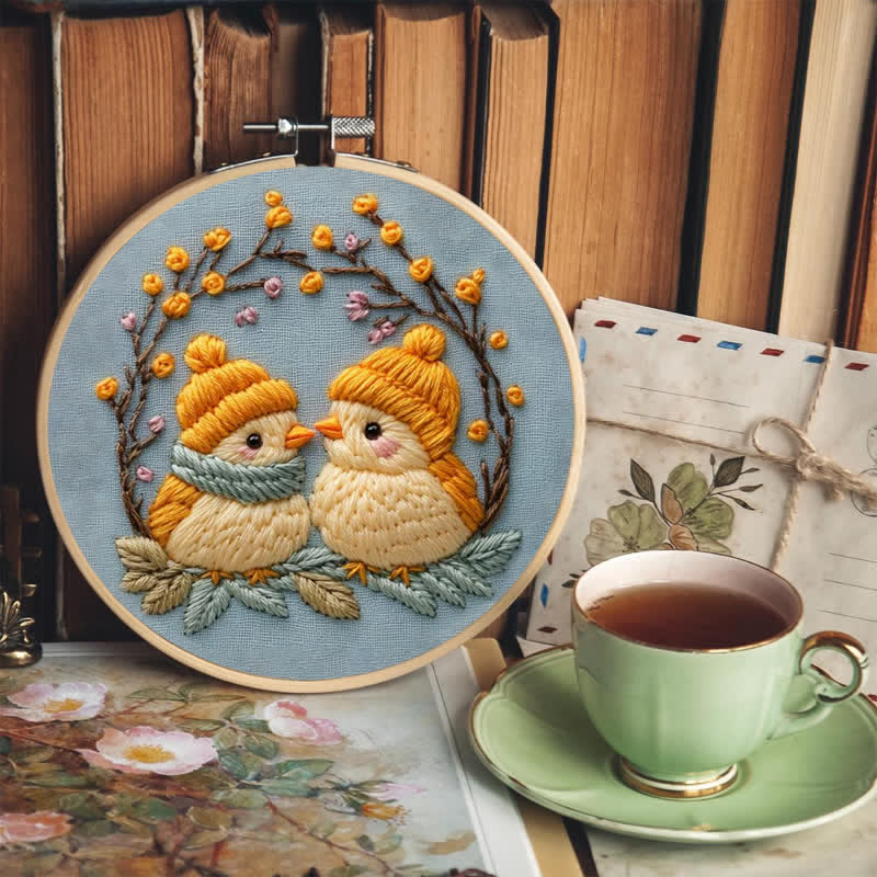 Rubbyoo Embroidery Kit - Cute Winter Birds - image 6