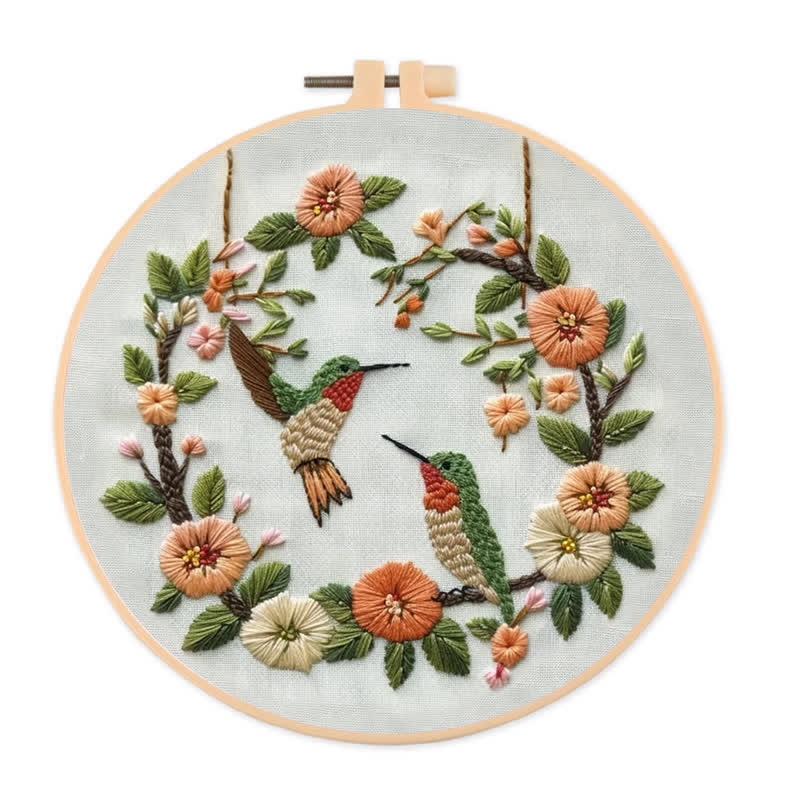 Rubbyoo Embroidery Kit - Hummingbird In Wreath - image 1
