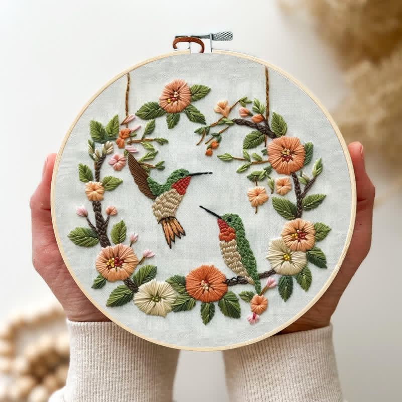 Rubbyoo Embroidery Kit - Hummingbird In Wreath - image 4