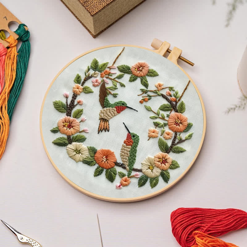 Rubbyoo Embroidery Kit - Hummingbird In Wreath - image 3