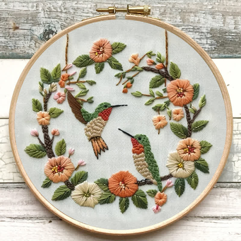 Rubbyoo Embroidery Kit - Hummingbird In Wreath - image 6